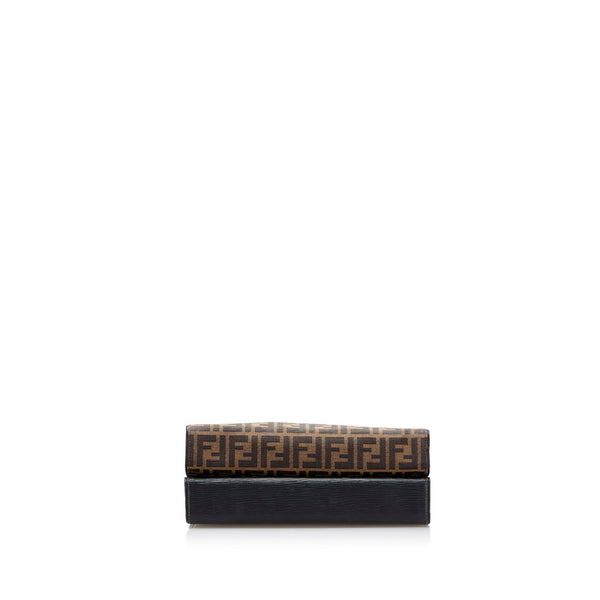 フェンディ ズッカ トートバッグ ショルダーバッグ ブラウン キャンバス レザー レディース FENDI 【中古】