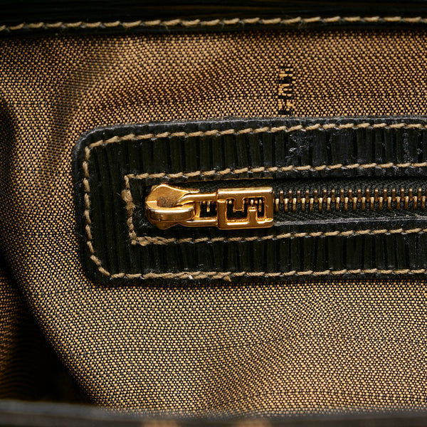 フェンディ ズッカ トートバッグ ショルダーバッグ ブラウン キャンバス レザー レディース FENDI 【中古】