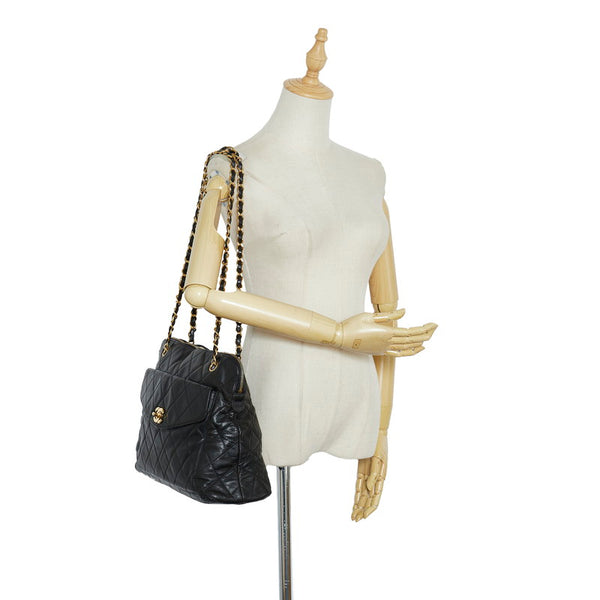 シャネル マトラッセ ココマーク チェーン ショルダーバッグ トートバッグ ブラック ゴールド ラムスキン レディース CHANEL 【中古】