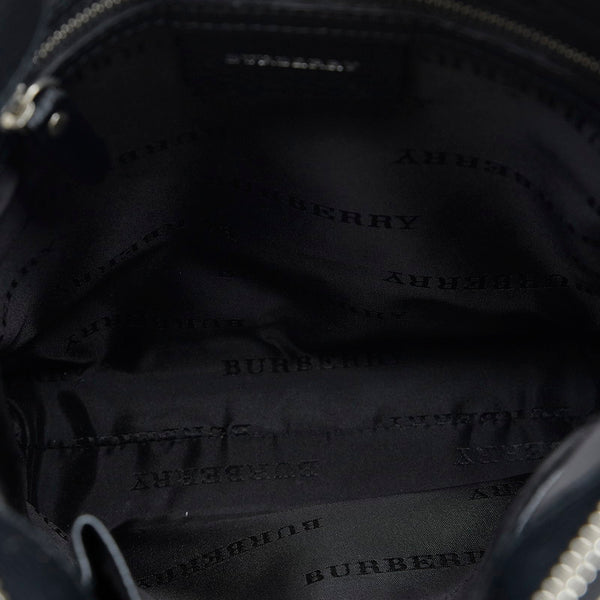 バーバリー ノバチェック 斜め掛け ショルダーバッグ  ブラック ベージュ キャンバス レザー レディース BURBERRY 【中古】