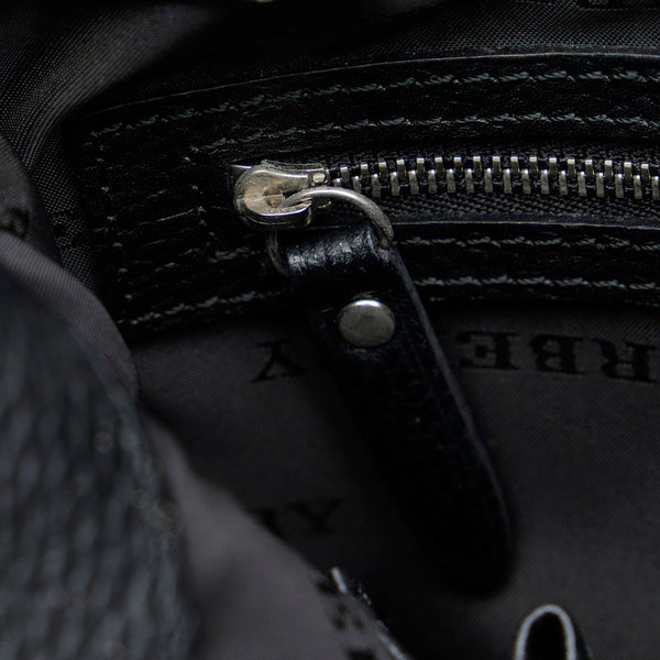 バーバリー ノバチェック 斜め掛け ショルダーバッグ  ブラック ベージュ キャンバス レザー レディース BURBERRY 【中古】