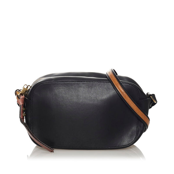 クロエ サム 斜め掛け ショルダーバッグ ブラック ブラウン レザー レディース Chloe 【中古】