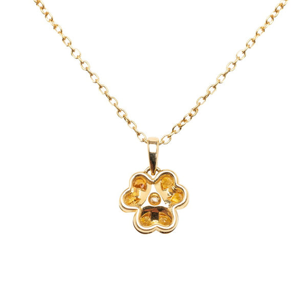 ディオール フラワー 花 モチーフ ダイヤ ネックレス K18YG イエローゴールド レディース Dior 【中古】