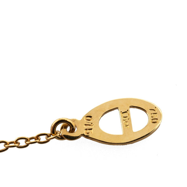 ディオール フラワー 花 モチーフ ダイヤ ネックレス K18YG イエローゴールド レディース Dior 【中古】