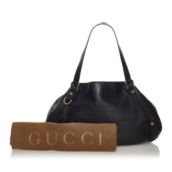 グッチ ハンドバッグ ショルダーバッグ 130736 ブラック レザー レディース GUCCI 【中古】