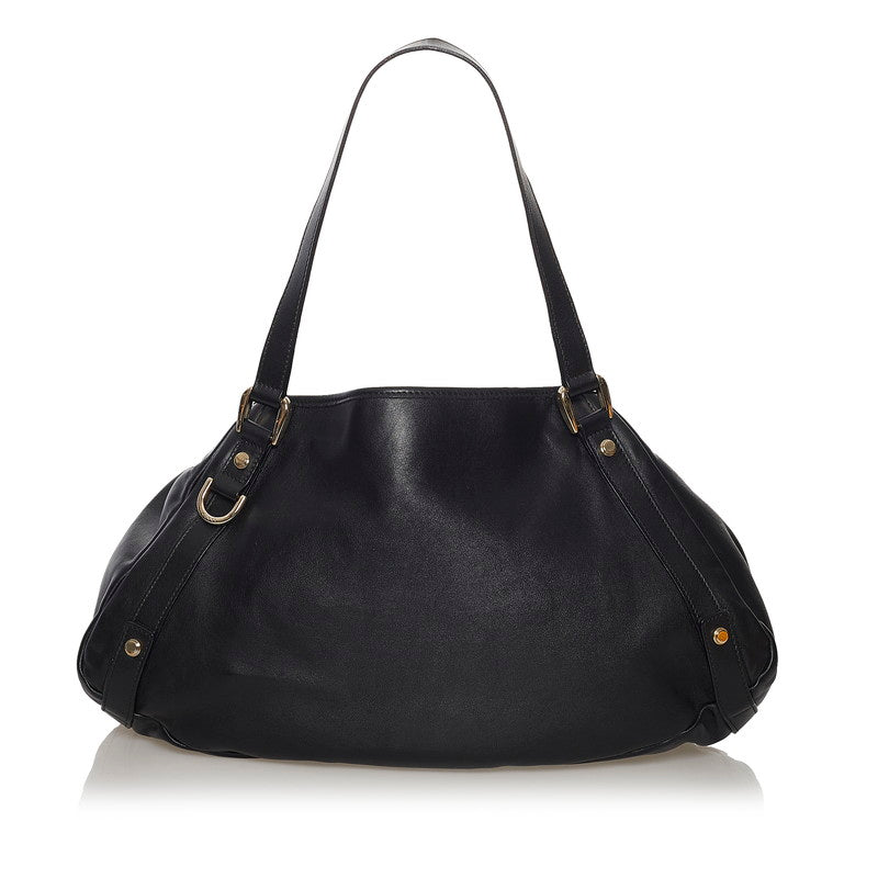 グッチ ハンドバッグ ショルダーバッグ 130736 ブラック レザー レディース GUCCI 【中古】