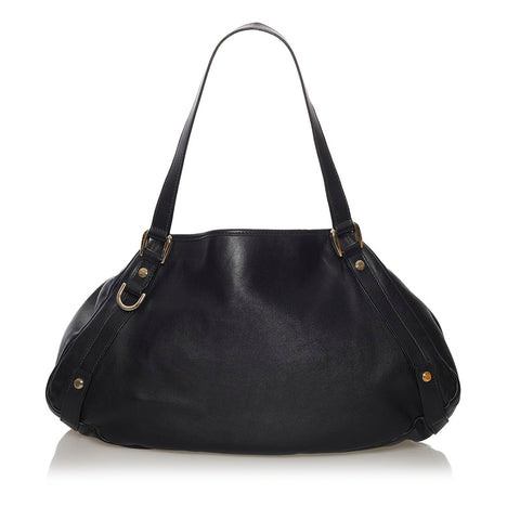 グッチ ハンドバッグ ショルダーバッグ 130736 ブラック レザー レディース GUCCI 【中古】