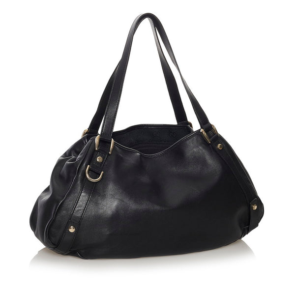 グッチ ハンドバッグ ショルダーバッグ 130736 ブラック レザー レディース GUCCI 【中古】