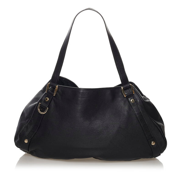 グッチ ハンドバッグ ショルダーバッグ 130736 ブラック レザー レディース GUCCI 【中古】