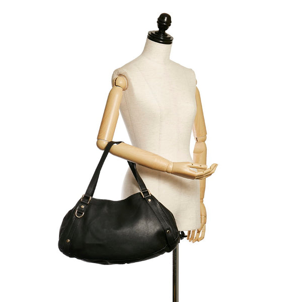 グッチ ハンドバッグ ショルダーバッグ 130736 ブラック レザー レディース GUCCI 【中古】