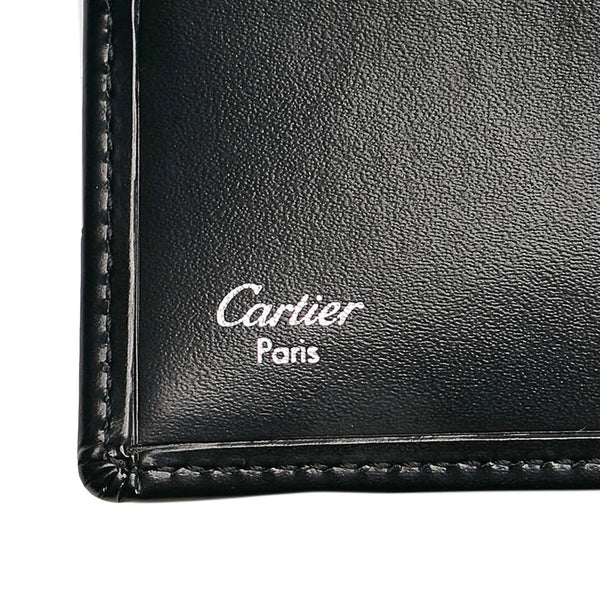 カルティエ ラブコレクション 三つ折り財布 ブラック レザー メンズ CARTIER 【中古】