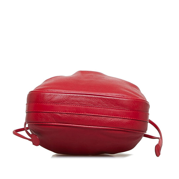 グッチ オールド 巾着 斜め掛け ショルダーバッグ  007 984 レッド レザー レディース GUCCI 【中古】