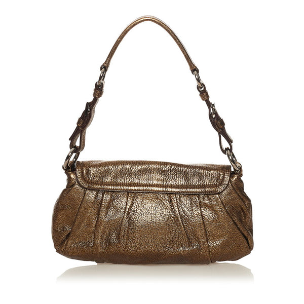 プラダ ワンショルダーバッグ ゴールド レザー レディース PRADA 【中古】