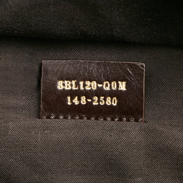 フェンディ ズッカ ハンドバッグ 8BL120 ブラウン キャンバス レザー レディース FENDI 【中古】