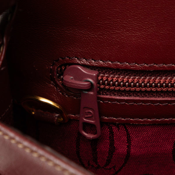 カルティエ マストライン 斜め掛け ショルダーバッグ ワインレッド ボルドー レザー レディース CARTIER 【中古】