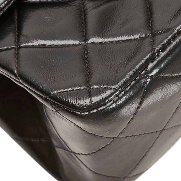 シャネル マトラッセ ダブルフラップ チェーンショルダーバッグ ブラック レザー レディース CHANEL 【中古】