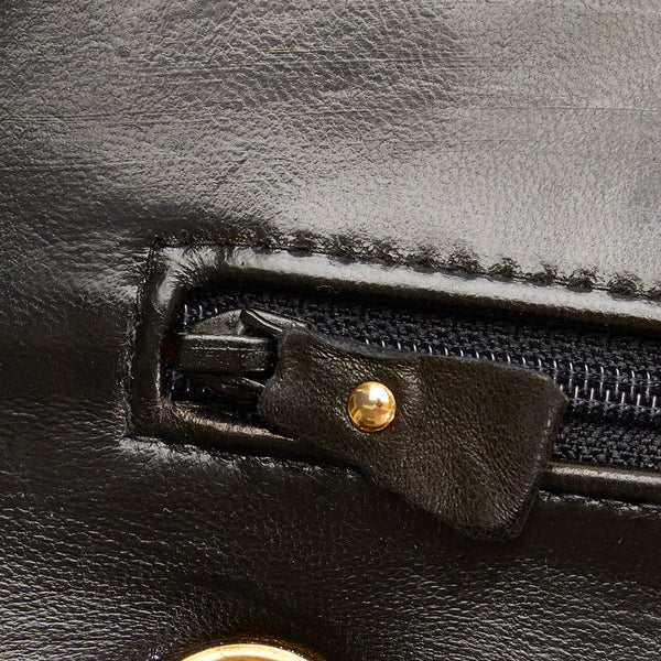 シャネル マトラッセ ダブルフラップ チェーンショルダーバッグ ブラック レザー レディース CHANEL 【中古】