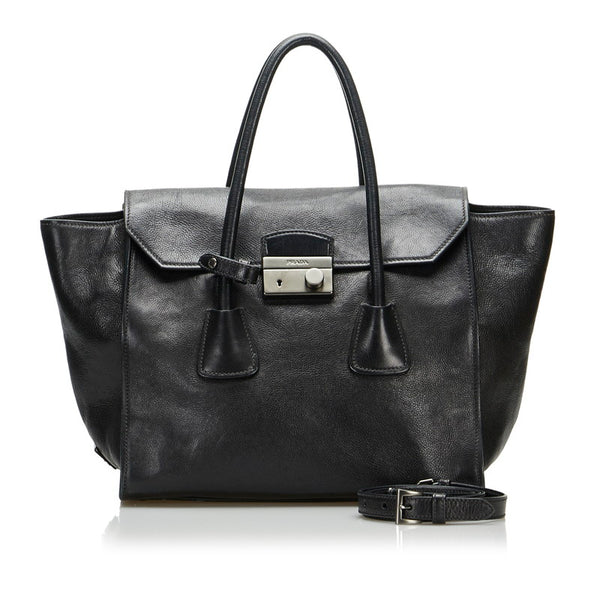 プラダ ハンドバッグ ショルダーバッグ 2WAY ブラック レザー レディース PRADA 【中古】