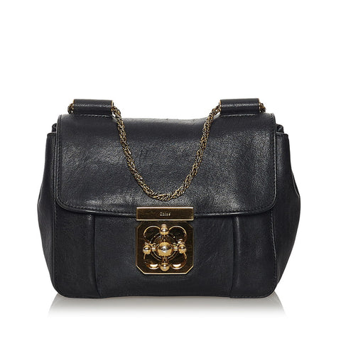 クロエ エルシー ミニショルダーバッグ ポシェット ブラック レザー レディース Chloe 【中古】