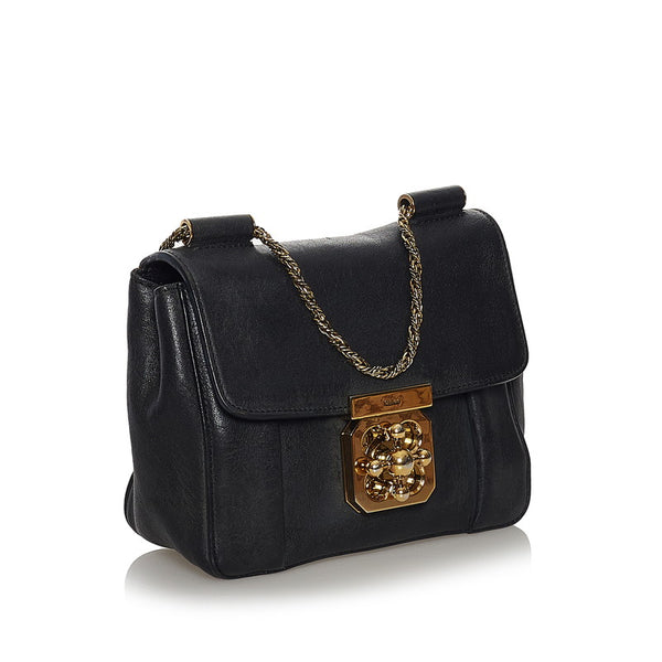 クロエ エルシー ミニショルダーバッグ ポシェット ブラック レザー レディース Chloe 【中古】