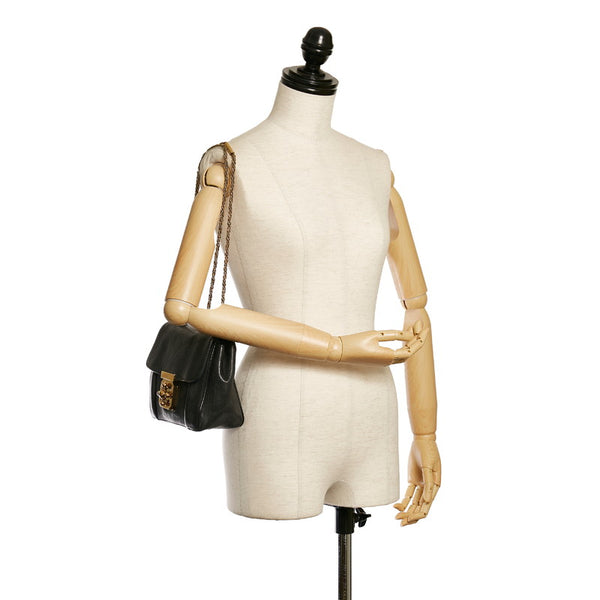 クロエ エルシー ミニショルダーバッグ ポシェット ブラック レザー レディース Chloe 【中古】