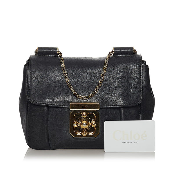 クロエ エルシー ミニショルダーバッグ ポシェット ブラック レザー レディース Chloe 【中古】