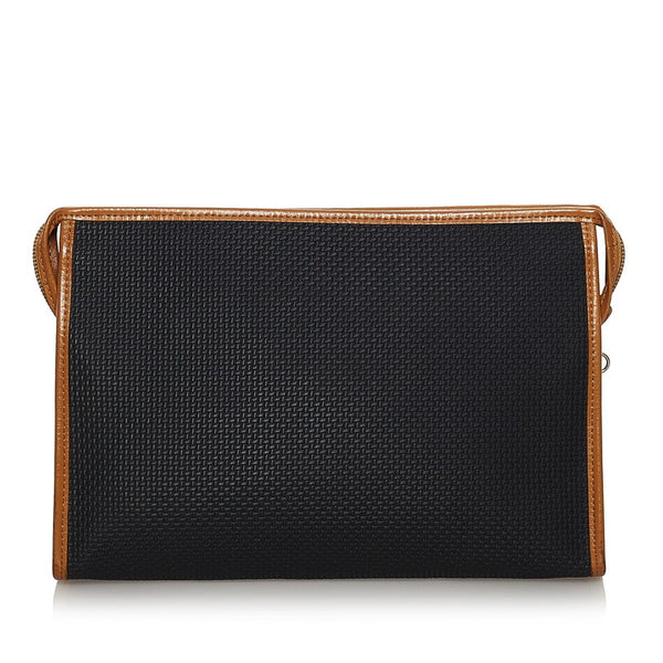 サンローラン クラッチバッグ ブラック ブラウン PVC レザー レディース SAINT LAURENT 【中古】