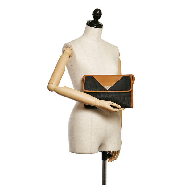 サンローラン クラッチバッグ ブラック ブラウン PVC レザー レディース SAINT LAURENT 【中古】