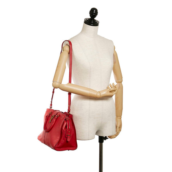 サンローラン カバスシック 297957 572411 レッド レザー ハンドバッグ ショルダーバッグ 2way レディース SAINT LAURENT 【中古】