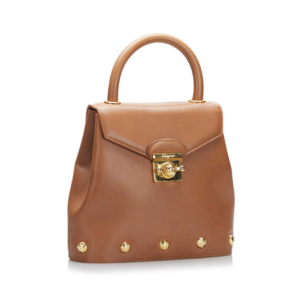 サルヴァトーレフェラガモ ハンドバッグ ショルダーバッグ 2WAY AN211668 ブラウン レザー レディース Salvatore Ferragamo 【中古】