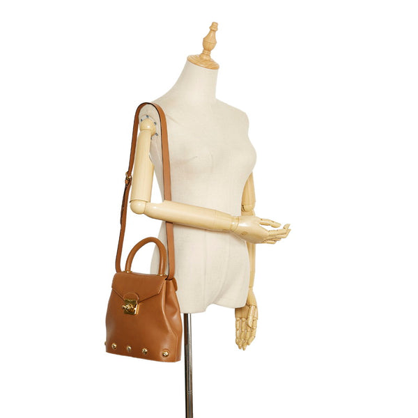 サルヴァトーレフェラガモ ハンドバッグ ショルダーバッグ 2WAY AN211668 ブラウン レザー レディース Salvatore Ferragamo 【中古】