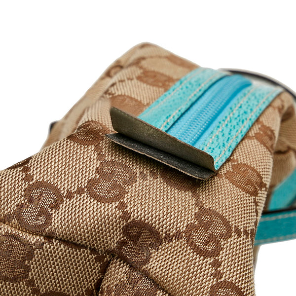 グッチ GGキャンバス ハンドバッグ ミニハンドバッグ 124542 ベージュ ライトブルー キャンバス レザー レディース GUCCI 【中古】