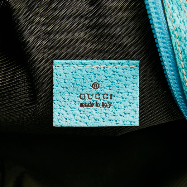 グッチ GGキャンバス ハンドバッグ ミニハンドバッグ 124542 ベージュ ライトブルー キャンバス レザー レディース GUCCI 【中古】