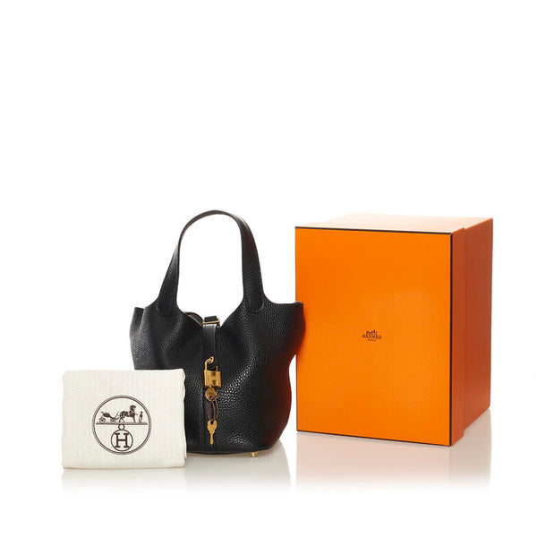 エルメス ピコタンロック PM ハンドバッグ ブラック トリヨンクレマンス レディース HERMES 【中古】