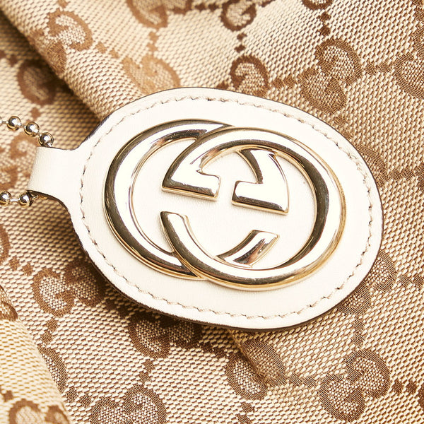 グッチ ＧGキャンバス スーキー ハンドバッグ 211944 ベージュ ホワイト キャンバス レザー レディース GUCCI 【中古】