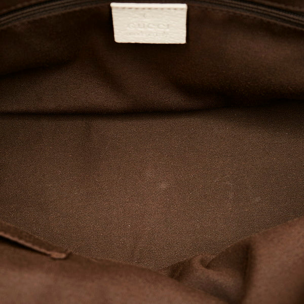 グッチ GGキャンバス シェリーライン ハンドバッグ 161720 ベージュ キャンバス レザー レディース GUCCI 【中古】