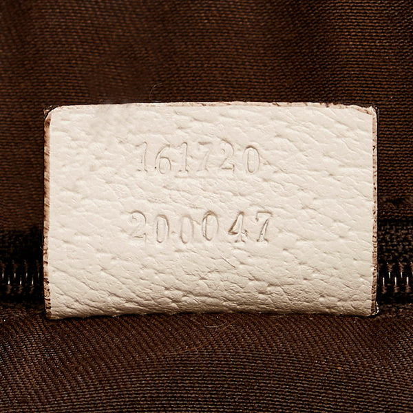 グッチ GGキャンバス シェリーライン ハンドバッグ 161720 ベージュ キャンバス レザー レディース GUCCI 【中古】