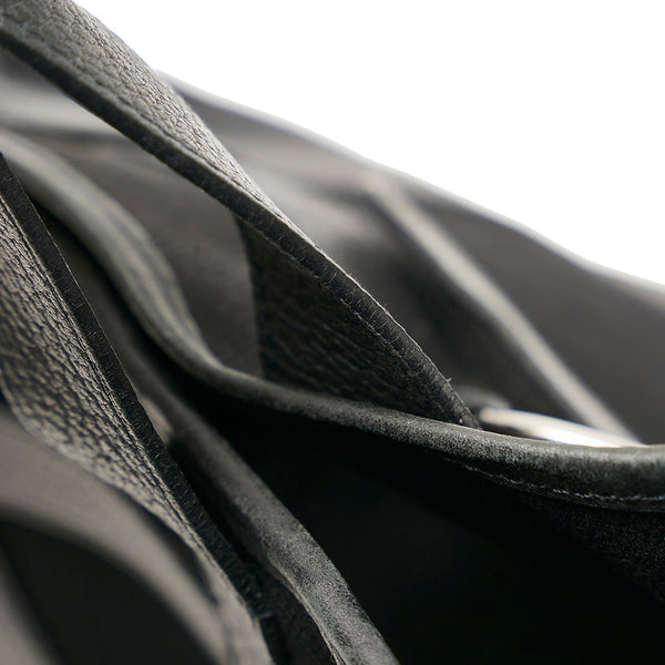 エルメス プティットサンチュールMM ハンドバッグ ブラック キャンバス レザー レディース HERMES 【中古】