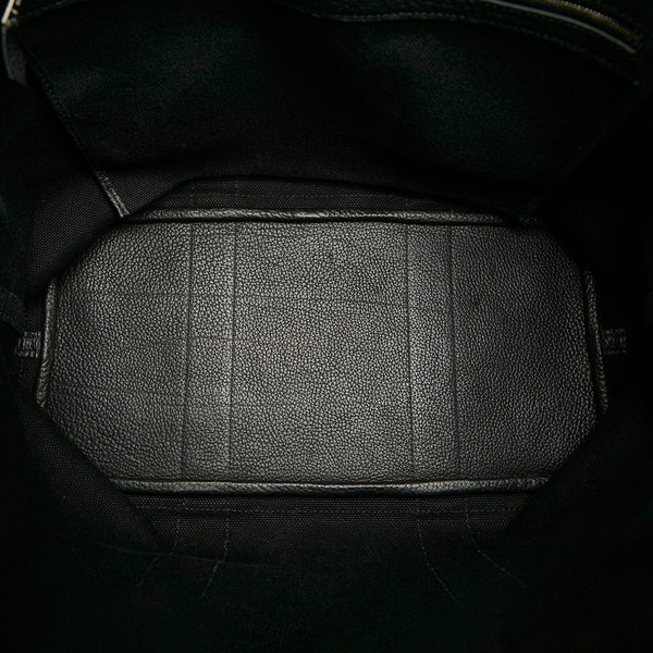 エルメス プティットサンチュールMM ハンドバッグ ブラック キャンバス レザー レディース HERMES 【中古】