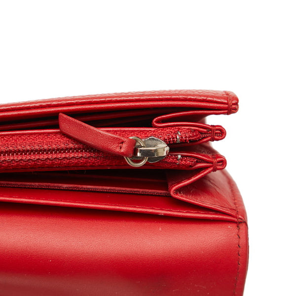 シャネル ココマーク 長財布 レッド キャビアスキン レディース CHANEL 【中古】