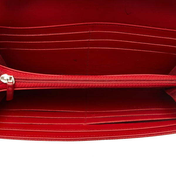 シャネル ココマーク 長財布 レッド キャビアスキン レディース CHANEL 【中古】