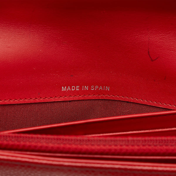 シャネル ココマーク 長財布 レッド キャビアスキン レディース CHANEL 【中古】