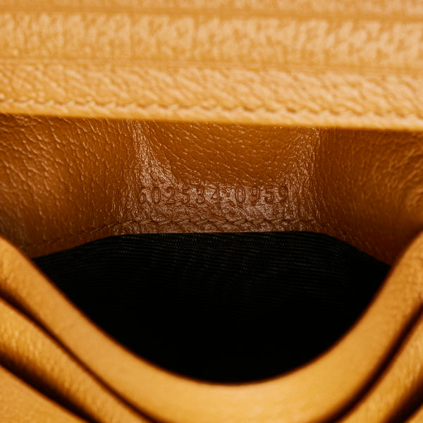 グッチ ×ディズニー ミッキーマウス コラボ GGスプリーム 二つ折り財布 コンパクトウォレット 602534 ブラウン PVC レザー レディース GUCCI 【中古】