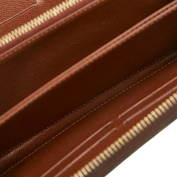 ルイ ヴィトン モノグラム ジッピーウォレット ラウンドファスナー 長財布 M42616 ブラウン PVC レディース LOUIS VUITTON 【中古】
