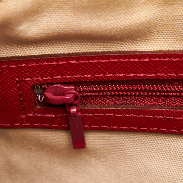 バーバリー ノバチェック トートバッグ ベージュ レッド キャンバス レザー レディース BURBERRY 【中古】
