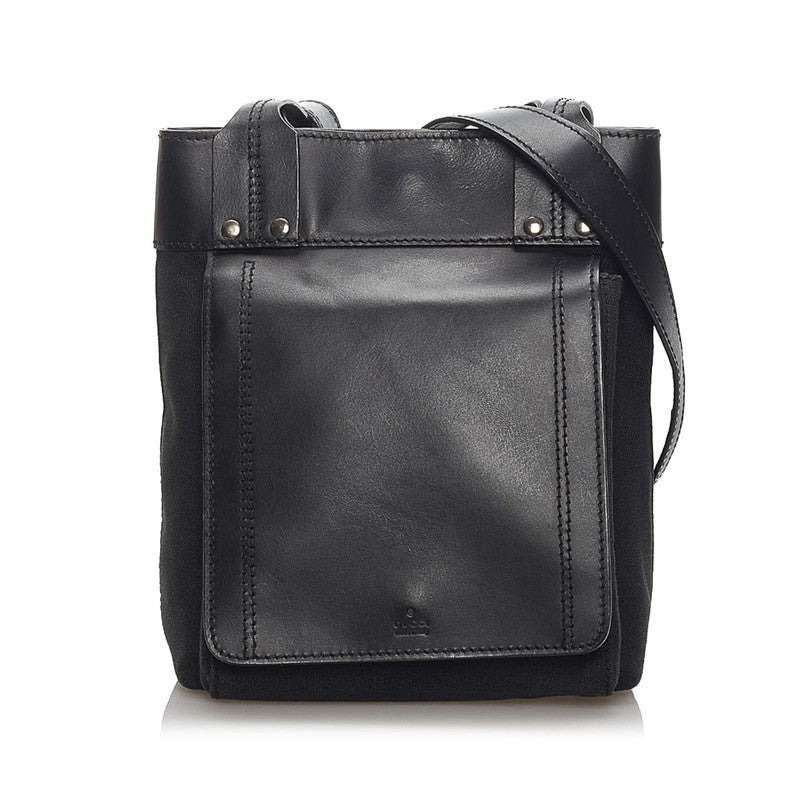 グッチ 斜め掛け ショルダーバッグ 106300 ブラック キャンバス レザー メンズ GUCCI 【中古】