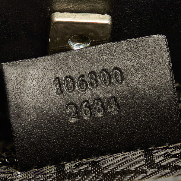 グッチ 斜め掛け ショルダーバッグ 106300 ブラック キャンバス レザー メンズ GUCCI 【中古】