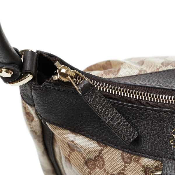 グッチ GGクリスタル アビー ショルダーバッグ ワンショルダーバッグ 265692 ベージュ ブラウン ナイロン レザー レディース GUCCI 【中古】