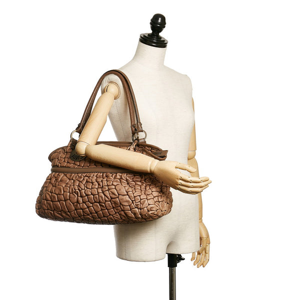 フェンディ シェフバッグ トートバッグ 8BH186 ブラウン レザー レディース FENDI 【中古】