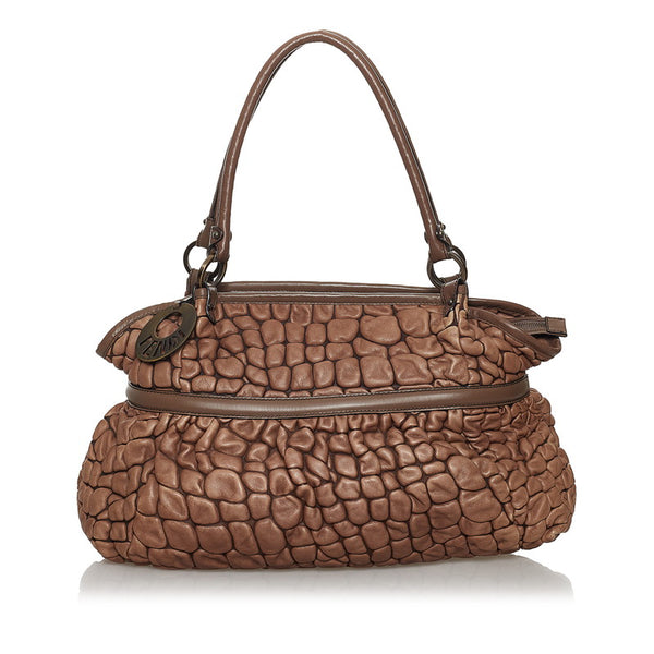 フェンディ シェフバッグ トートバッグ 8BH186 ブラウン レザー レディース FENDI 【中古】